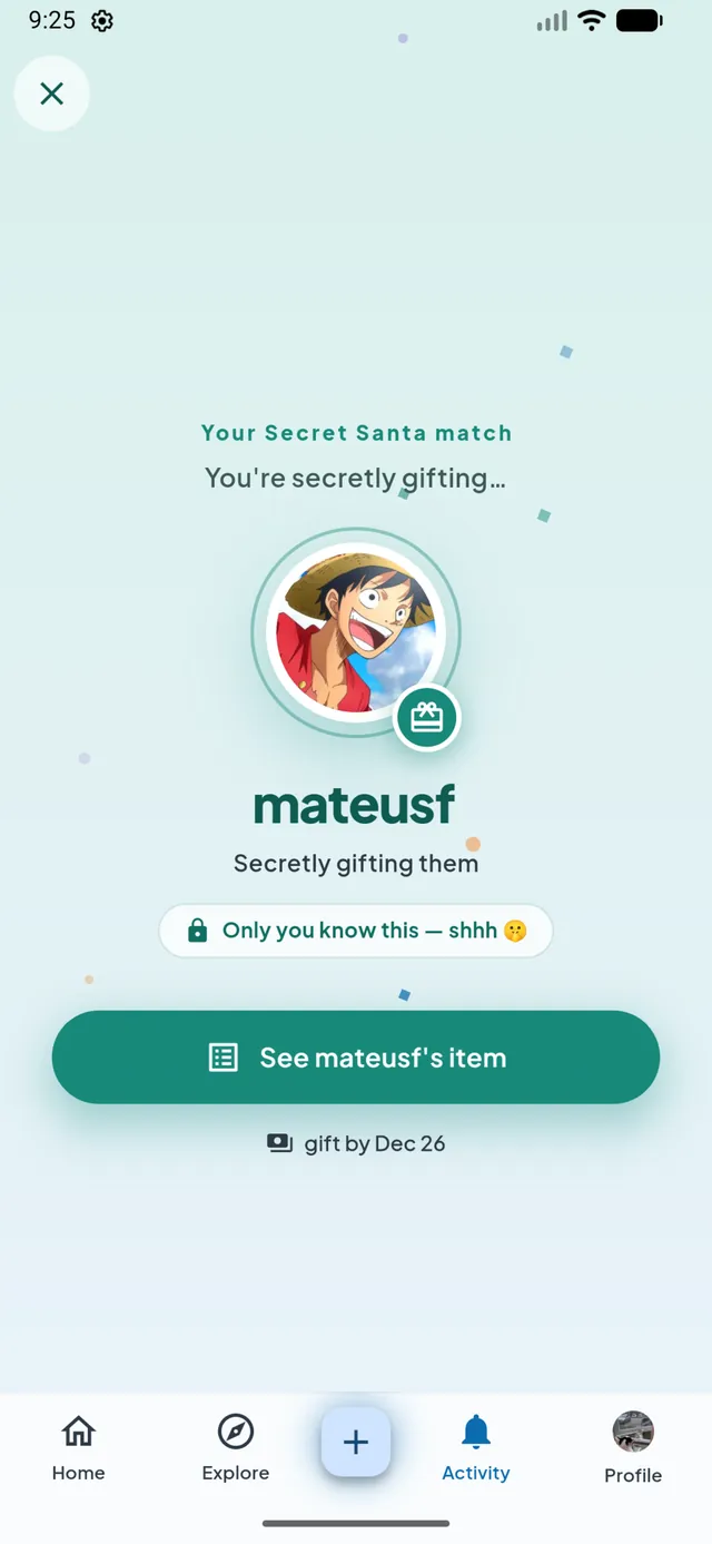 A Caelo Secret Santa draw inside a circle
